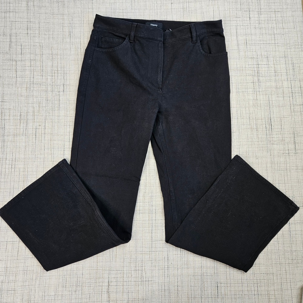 Theory Bootcut Pants Black Stretch Career‎ Casual Trousers Womens Size 2